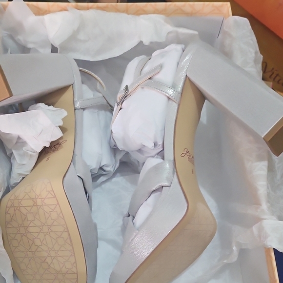 Jewel Badgley Mischka Women's Valencia Square Toe Evening Platform Sandals -Silv - Picture 6 of 7